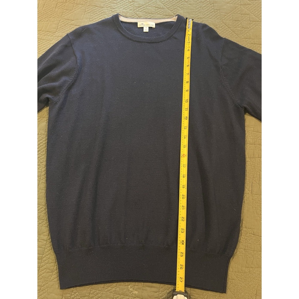 Peter Millar Men's Merino Wool Silk Blend Crew Neck Sweater Light Weight Medium